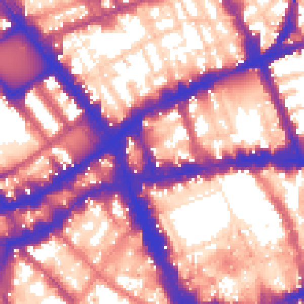 Daytime road noise heatmap for WC1V 6NZ