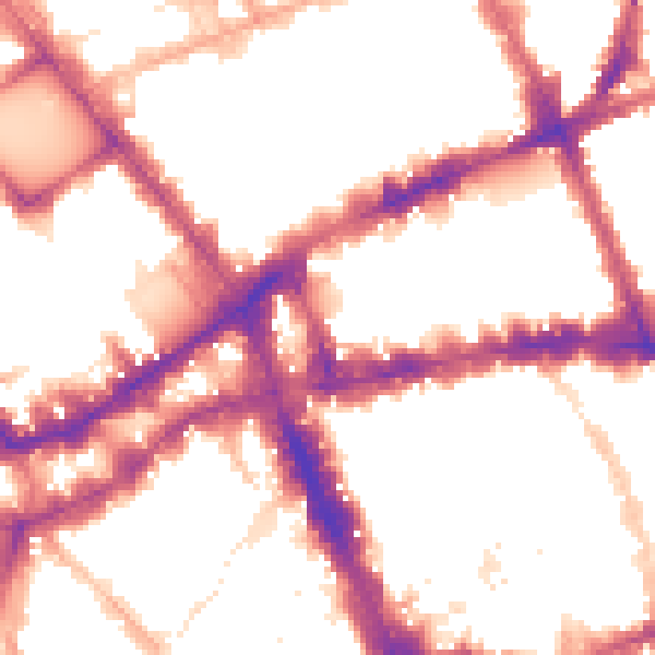 Night-time road noise heatmap for WC1V 6NZ