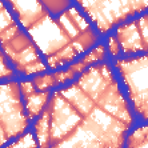 Daytime road noise heatmap for WC1V 6PJ