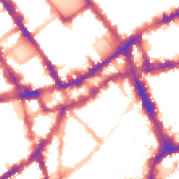Night-time road noise heatmap for WC1V 6PJ
