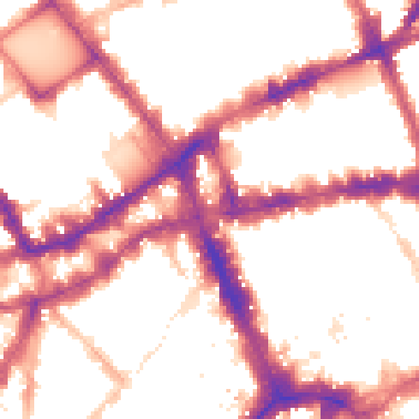 Night-time road noise heatmap for WC1V 6RD