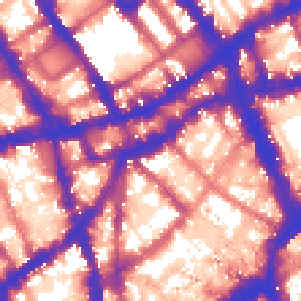 Daytime road noise heatmap for WC1V 7AA