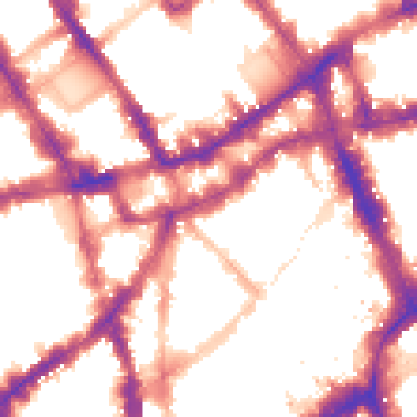 Night-time road noise heatmap for WC1V 7AA