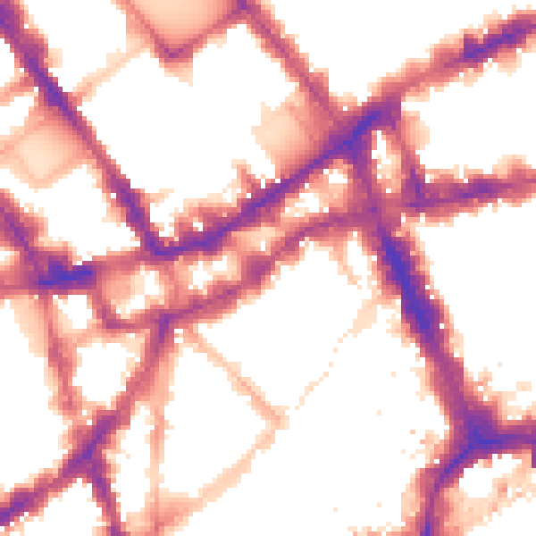 Night-time road noise heatmap for WC1V 7AP