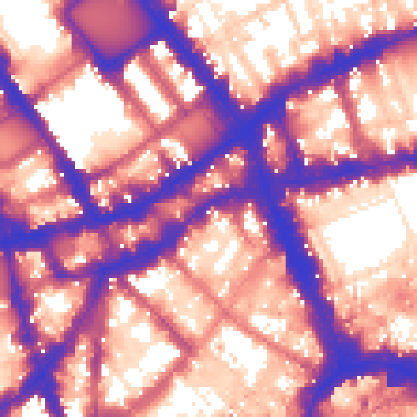 Daytime road noise heatmap for WC1V 7BD