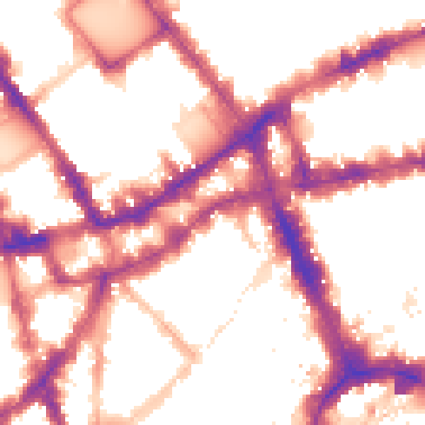 Night-time road noise heatmap for WC1V 7BD