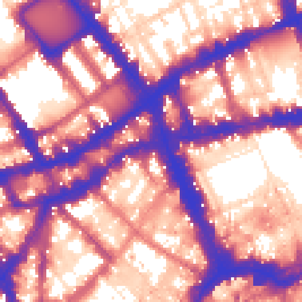 Daytime road noise heatmap for WC1V 7BF