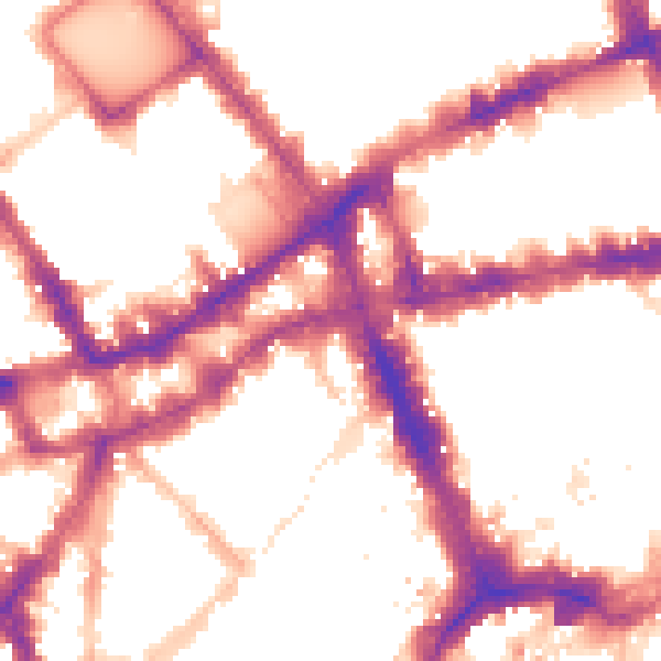 Night-time road noise heatmap for WC1V 7BF