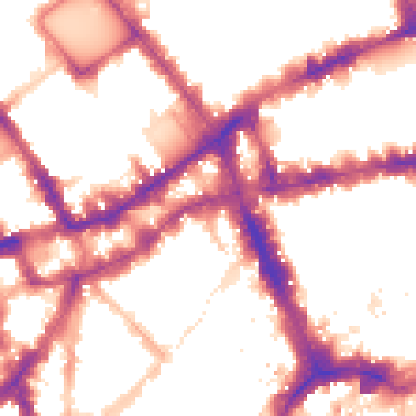 Night-time road noise heatmap for WC1V 7BW