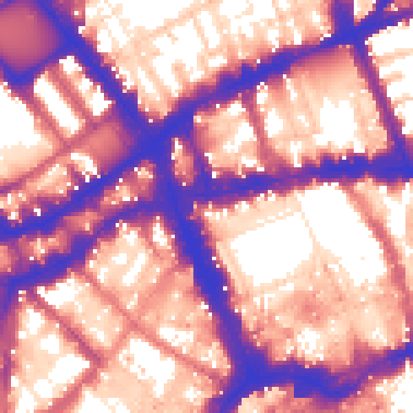 Daytime road noise heatmap for WC1V 7DX