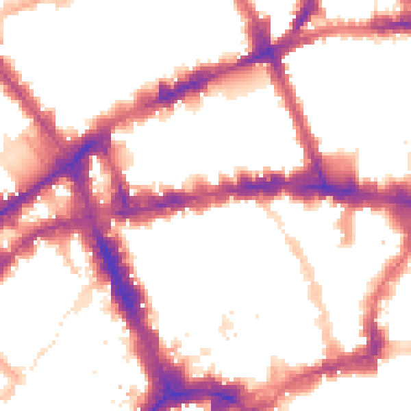 Night-time road noise heatmap for WC1V 7EE