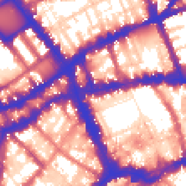 Daytime road noise heatmap for WC1V 7EW