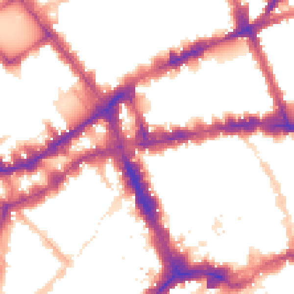 Night-time road noise heatmap for WC1V 7EW