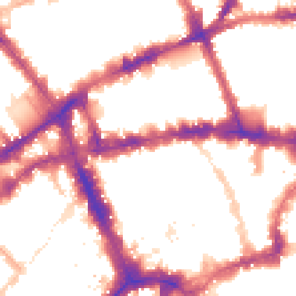 Night-time road noise heatmap for WC1V 7EY