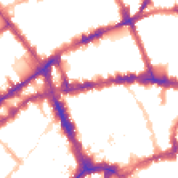 Night-time road noise heatmap for WC1V 7EZ