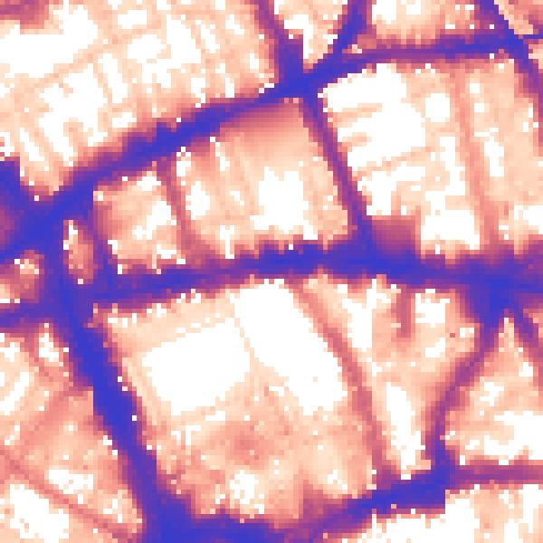 Daytime road noise heatmap for WC1V 7JS