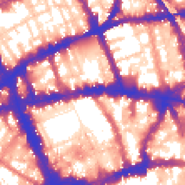 Daytime road noise heatmap for WC1V 7LU