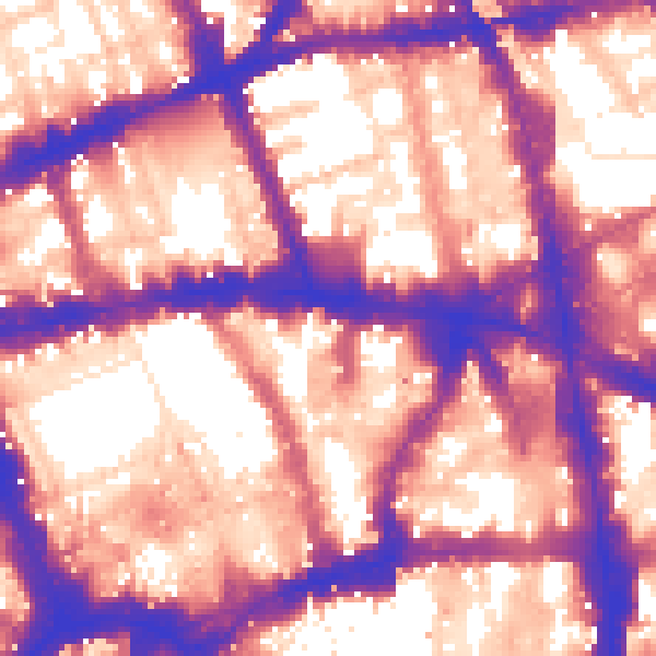 Daytime road noise heatmap for WC1V 7QH
