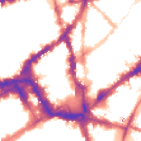 Night-time road noise heatmap for WC2H 0AT