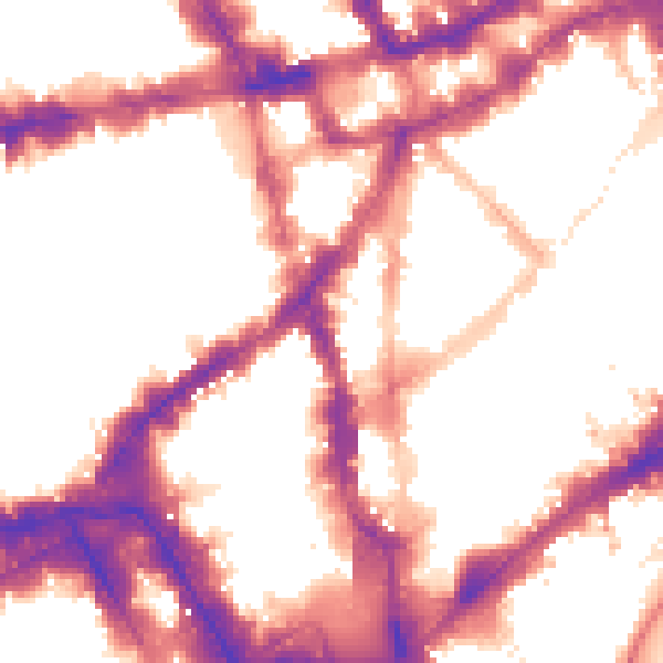 Night-time road noise heatmap for WC2H 0BF