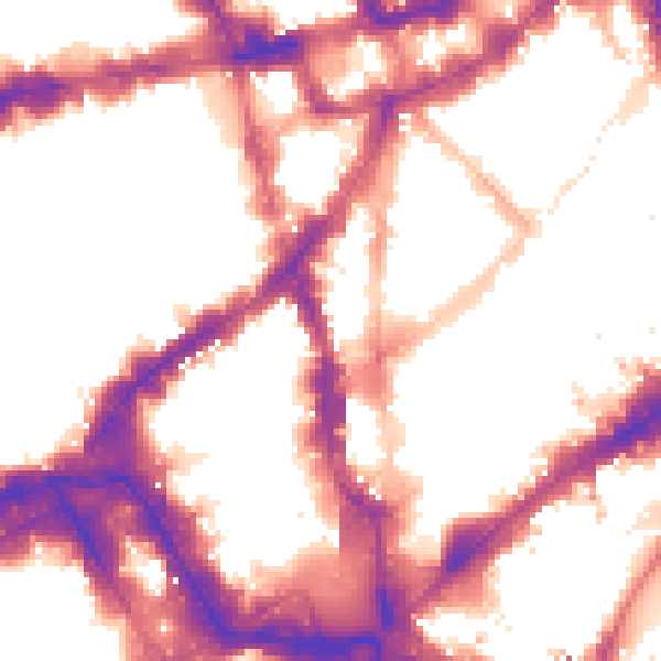 Night-time road noise heatmap for WC2H 0BJ
