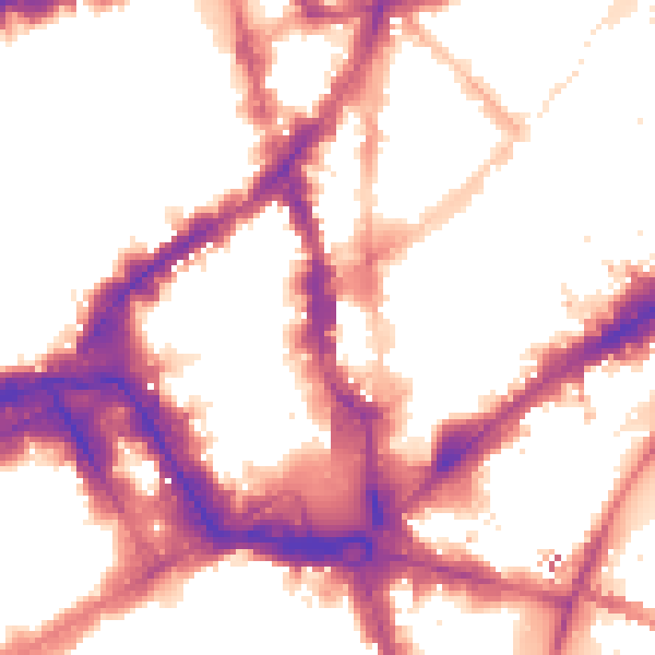 Night-time road noise heatmap for WC2H 0DG