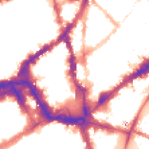 Night-time road noise heatmap for WC2H 0HR