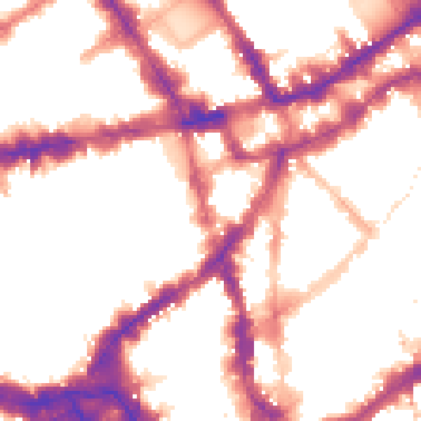 Night-time road noise heatmap for WC2H 0JN