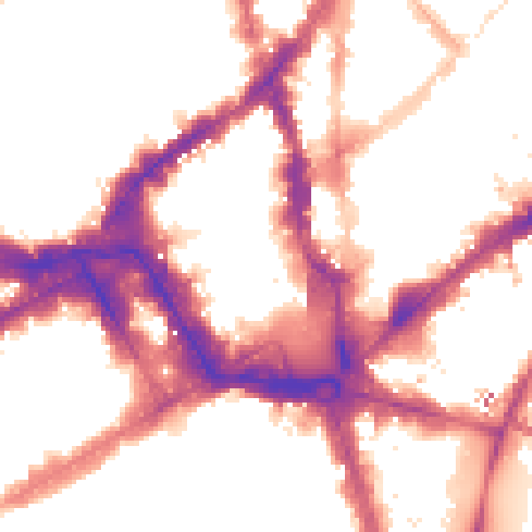 Night-time road noise heatmap for WC2H 7AE