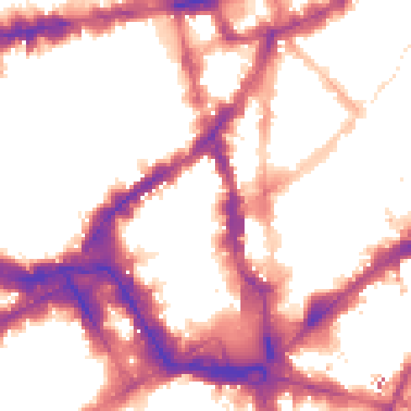 Night-time road noise heatmap for WC2H 7AG