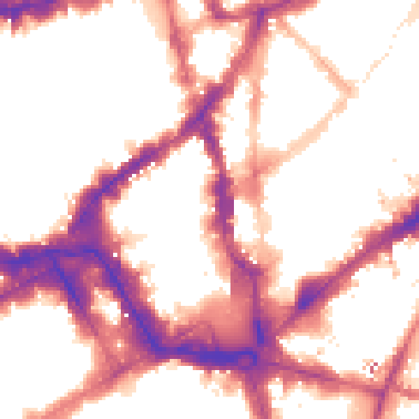Night-time road noise heatmap for WC2H 7AR