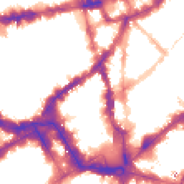 Night-time road noise heatmap for WC2H 7BA