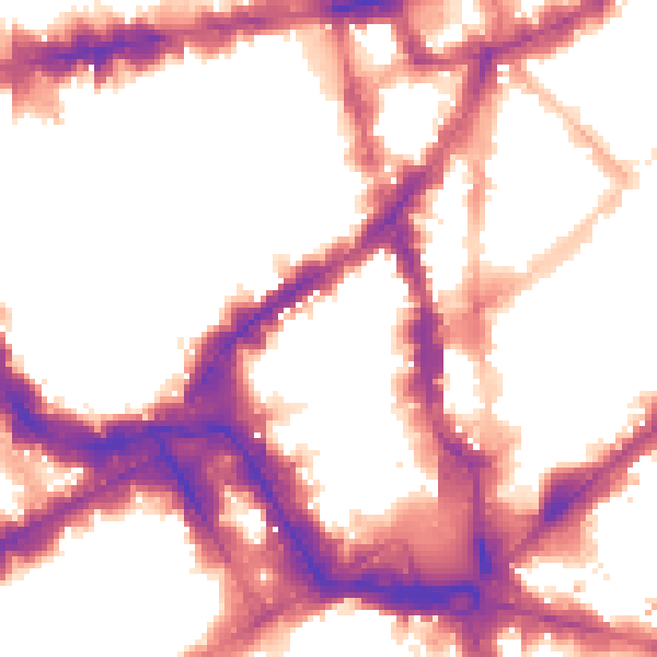Night-time road noise heatmap for WC2H 7BE