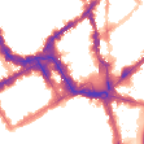 Night-time road noise heatmap for WC2H 7ED