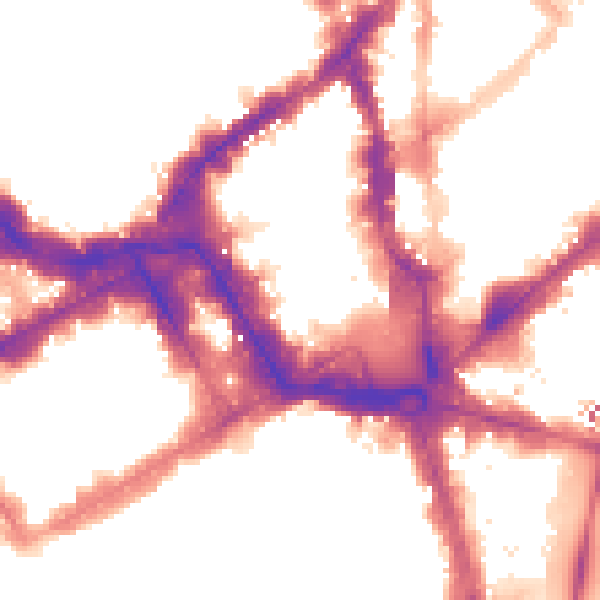 Night-time road noise heatmap for WC2H 7EP