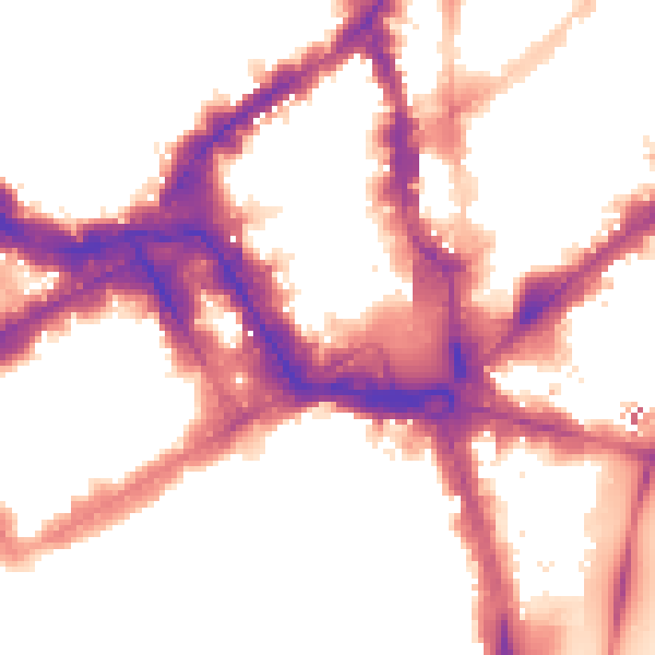 Night-time road noise heatmap for WC2H 7HA