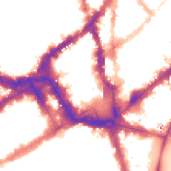 Night-time road noise heatmap for WC2H 7HN