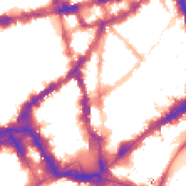 Night-time road noise heatmap for WC2H 7JA