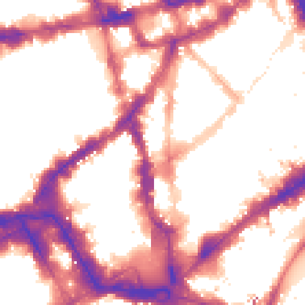 Night-time road noise heatmap for WC2H 7JD