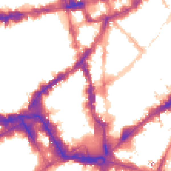 Night-time road noise heatmap for WC2H 7JJ