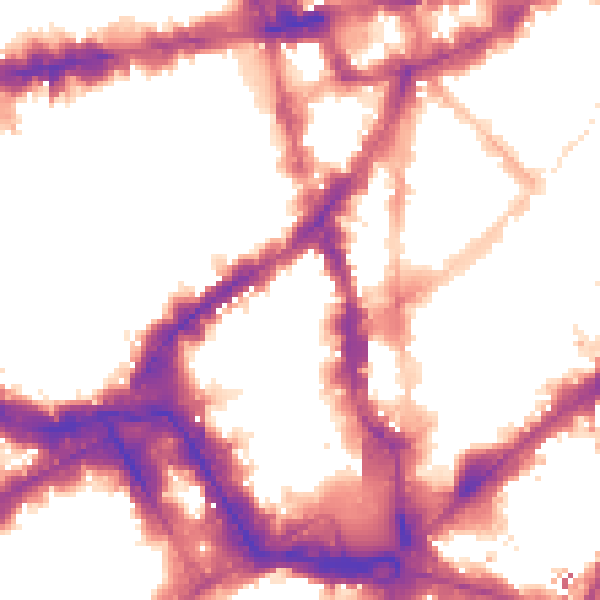 Night-time road noise heatmap for WC2H 7JR