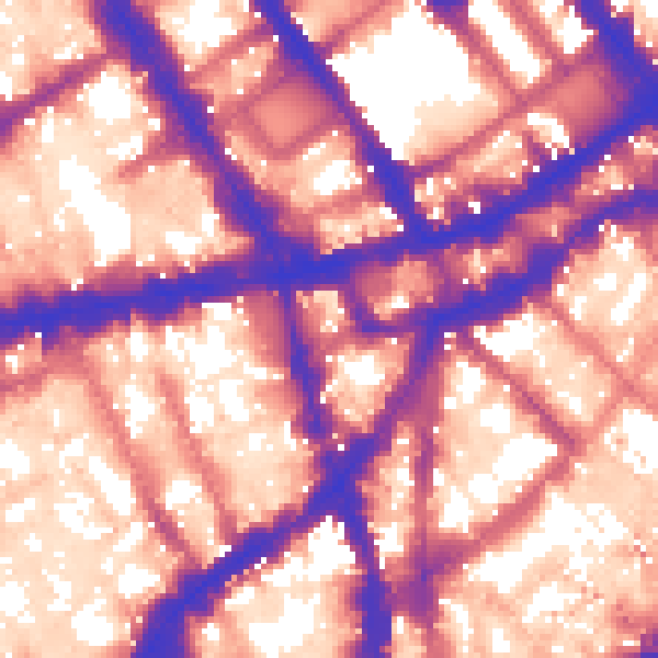 Daytime road noise heatmap for WC2H 8AQ