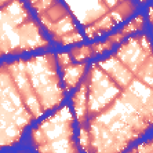 Daytime road noise heatmap for WC2H 8DE