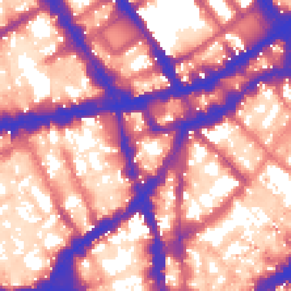 Daytime road noise heatmap for WC2H 8DJ