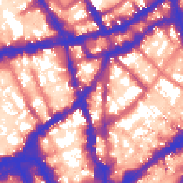 Daytime road noise heatmap for WC2H 8JA