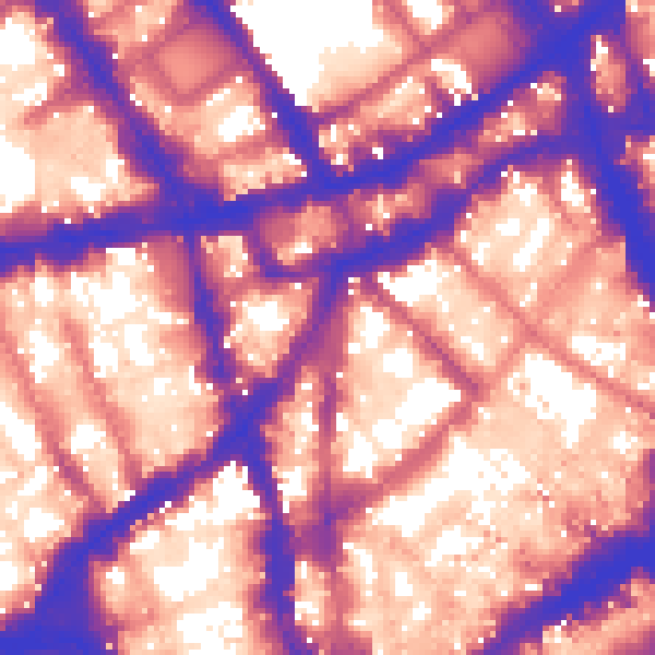 Daytime road noise heatmap for WC2H 8JB