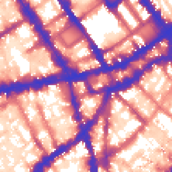 Daytime road noise heatmap for WC2H 8LW