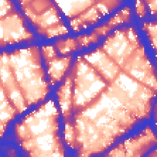 Daytime road noise heatmap for WC2H 9AT