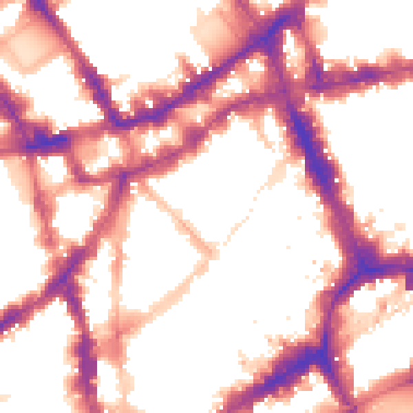 Night-time road noise heatmap for WC2H 9BP