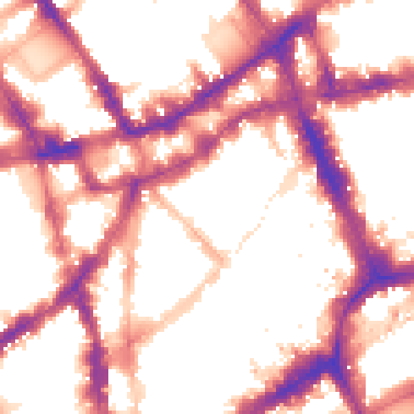 Night-time road noise heatmap for WC2H 9BU